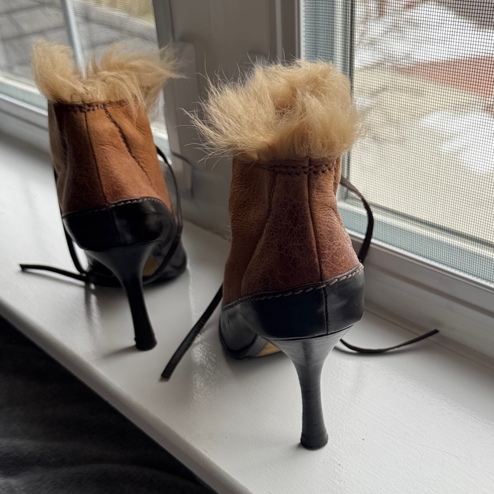 Giuseppe Zanotti Black and Brown Heeled Boots - Picture 4 of 7